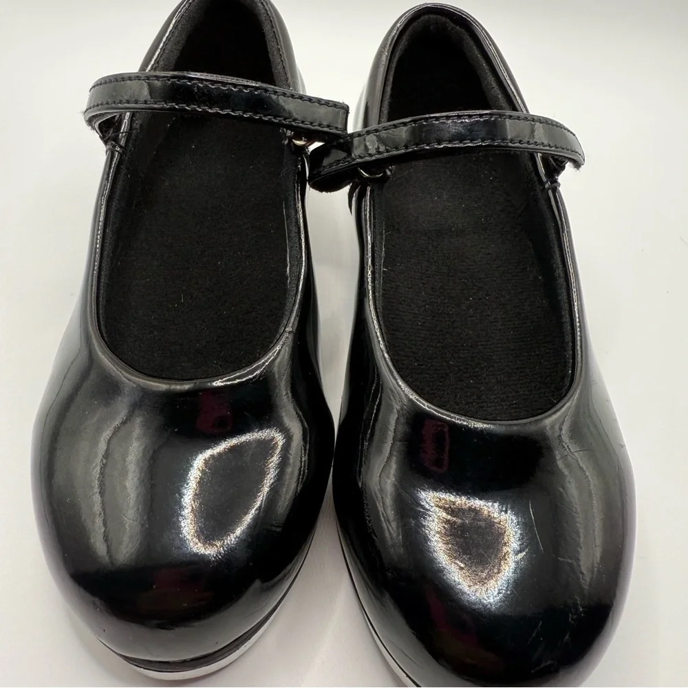 Shiny Black Kids Tap Shoes